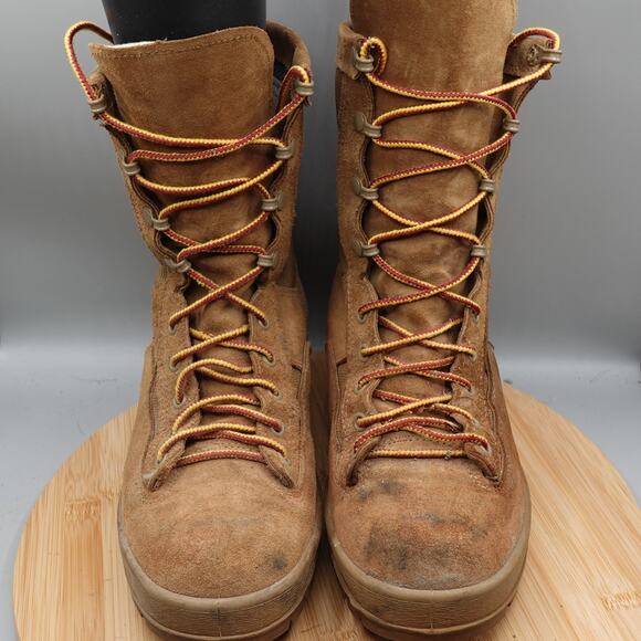 McRae Mens 8W Combat Military Lace Up Boots Tan Flight And Combat Vehicle Flaws - Picture 3 of 11